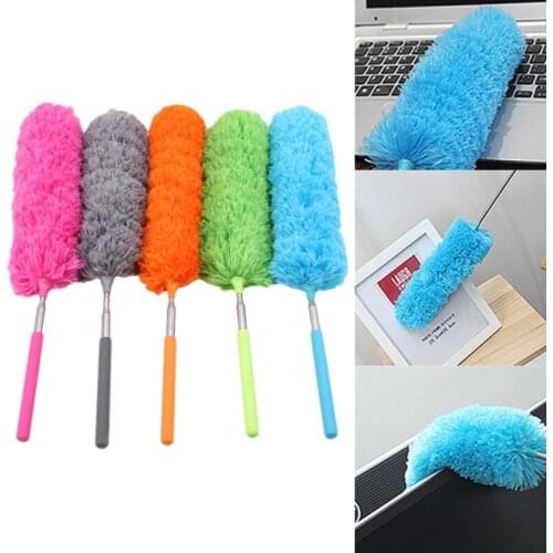 Adjustable Stretch Extend Microfiber Feather Duster Dusting Brush Household Cleaning Brush Tool for Car Window Table Living Room