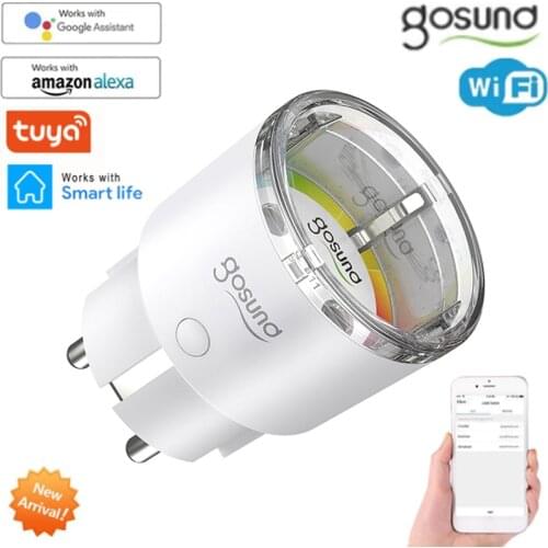 Gosund WiFi Smart Plug 15A Adaptor Wireless Remote Voice Control Power Energy Monitor Outlet Timer Socket for Alexa Google Home