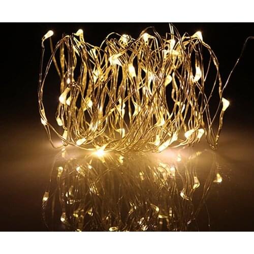 Fairy lights copper wire LED string lights christmas wreath indoor bedroom home wedding new year decoration kawaii room decor