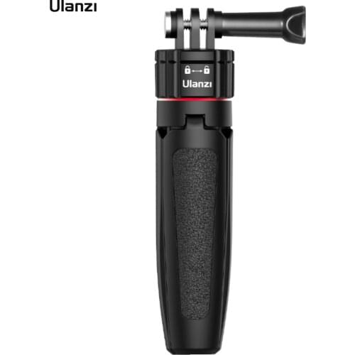 ULANZI MT-31 Portable Mini Tripod 3 Sections Extendable Selfie Stick with Magnetic Absorption Base Screw for Action Camera