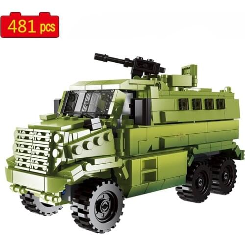 Military Series WWII Russian Military Transport Truck Armored Vehicle Soldier SWAT Building Blocks Bricks Toys Gifts
