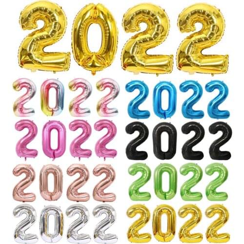 32/40Inch Number 2020 Foil Balloons Gold Silver Rose Gold Balloons Happy New Year Globos Christmas Party Decoration Supplies