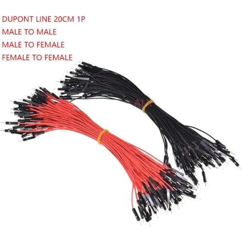 100PCS 20CM female to female male to male 1 pin double head DUPONT LINE DUPONT connector jumper wire 2.54MM PITCH 1pin cable