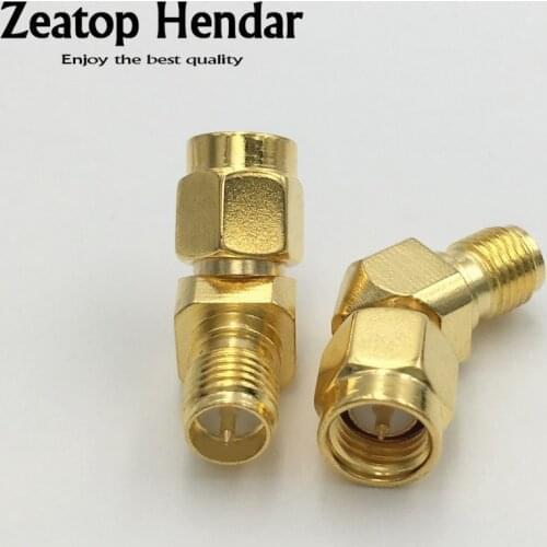 100Pcs Brass SMA Male Jack to RP SMA RP-SMA Female Plug Antenna 45 135 Degree Angle Adapter for FPV 50 Ohm Connector