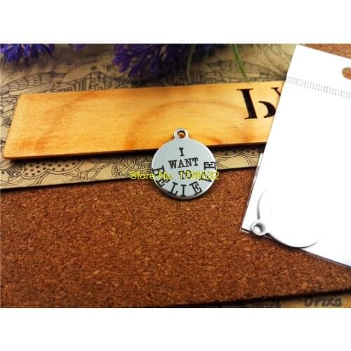 10pcs-stainless steel Charms "I WANT TO BELIEVE" DIY Charms Pendants for necklace/bracelet/keychain DIY jewelry