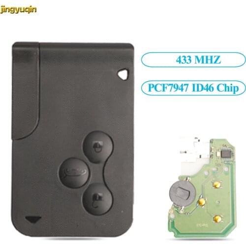 20pcs Smart Card Remote Key FOB 433MHZ PCF7947 ID46 For Renault Megane 2 Scenic II Grand Scenic 2003-2008 3BTN PCB Ultrasonic