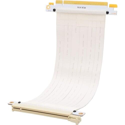 White PCIe 3.0 16X Flexible Extension Cable Run RTX 2080Ti Graphics Card PCI-E X16 Extender Riser Card 90 Degree 0.1~1M