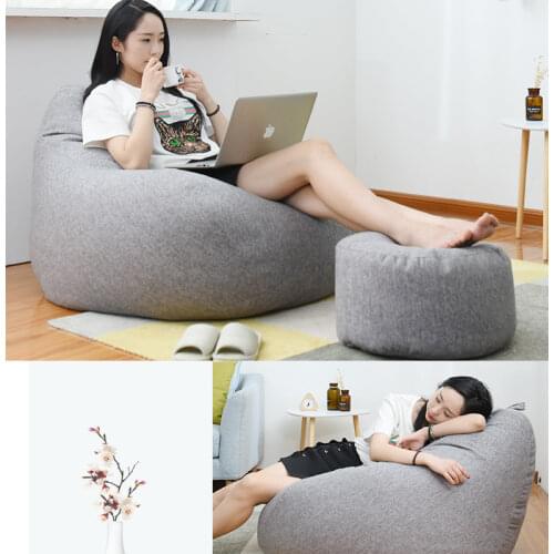Lazy Sofa Cover Solid Chair Covers without Filler Puff Couch Tatami Living Room Furniture Cover