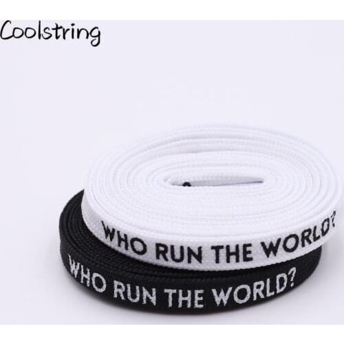 Coolstring New 0.7cm Printing Shoelaces Double-sided Printed Flat Sneakers Basketball Shoestring Canvas Black White Shoes Laces