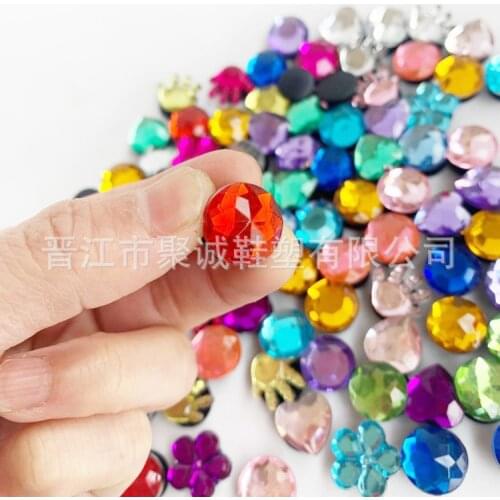 Croc Sandals Ornament Shoe Buckle Decoration Crystal Acrylic Diamond 3D Three-Dimensional Shoe Ornament Accessories 10 Pcs