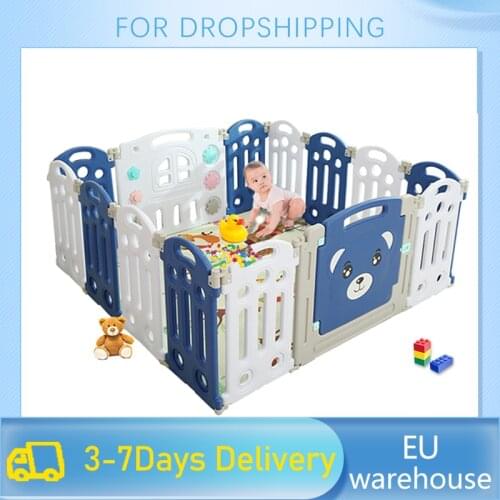 Baby Guardrail Playpen Children Foldable multifunctional Fence Infant Safety Barriers Baby Outdoor Playground Park for 0-6 Years