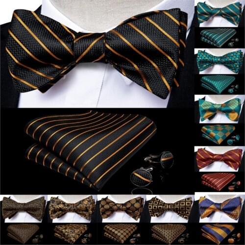 Fashion Mens Bowtie Red Gold Blue Novelty Design Ajustable Butterfly Gift Bowtie For Men Silk Wedding Groom Party DiBanGu