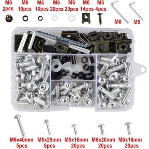 X7AE 155 Pcs/Set M6 M5 Motorcycle Fairing Bolts Kit Bodywork Fastener Clip Screws Nut for Motorbike Repair Modification