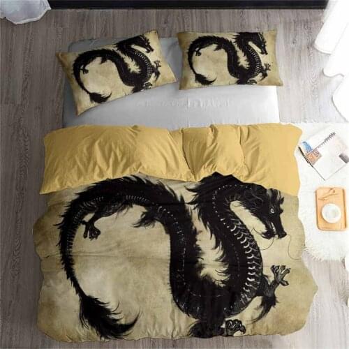 HELENGILI 3D Bedding Set Chinese Dragon Print Duvet Cover Set Bedclothes with Pillowcase Bed Set Home Textiles #ZGL01