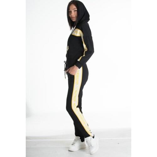 Sogo Women Quality 2 Yarn Hooded Writing Detailed Tracksuit Set Turkey Manufacture