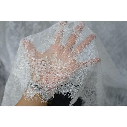 1.5 meters wide and 3 meters long, export high-grade thin eyelash lace fabric, see-through net yarn clothing lace