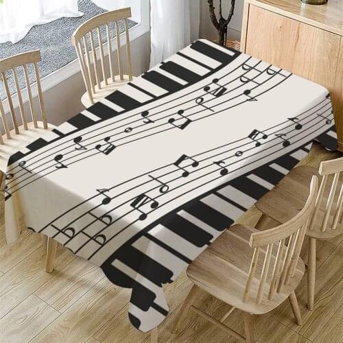Fashion Musical note white table cloth printing cotton linen tablecloth linen coffee table cloth