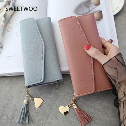 2021 Fashion Women Wallets Simple Zipper Purses Black White Gray Red Long Section Clutch Wallet Soft Pu Leather Money Bag