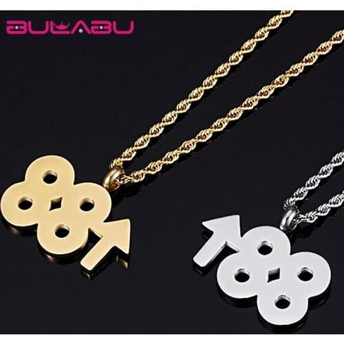 Fashion Customized Pendant Necklace Stereo Number Stainless Steel Charms Twisted Chain Necklace Jewelry Accessories erkek kolye