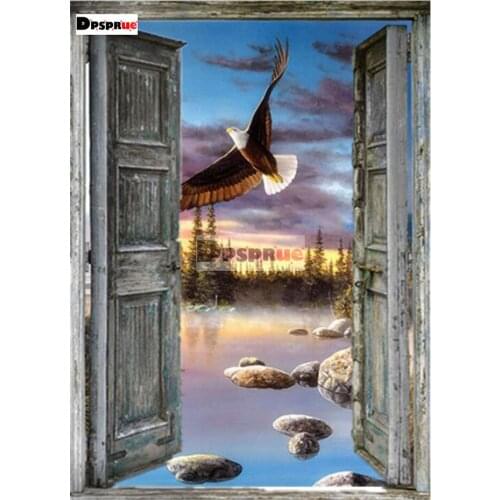 5D DIY Diamond Painting Full Square/Round Landscape Door Beach Sea Cross stitch Kit Mosaic Rhinestones Diamond Embroidery D223