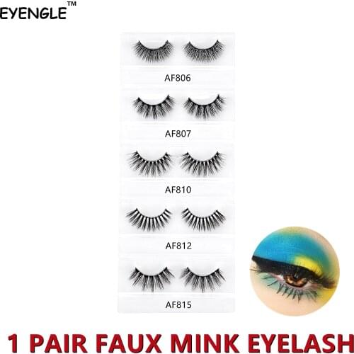 Choose A Gift EYENGLE 3D False Eyelashes Natural Thick Long Soft Handmade 10-20mm Mink Eyes Lashes Extension Reusable Makeup