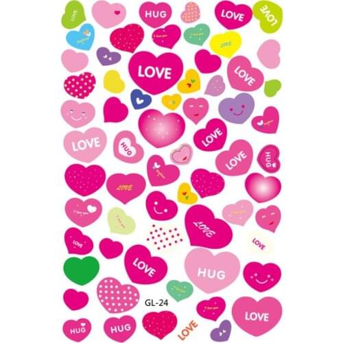 Heart Shape Stickers DIY Diary Album Phone Stickers For Kids Toy Children Gifts Scrapbook Stationery 20 Pcs/lot