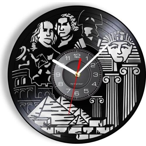 Egyptian Culture Vintage Design Illuminated Wall Clock Mysterious Cultural Identities Vinyl LED Wall Watch Retro Traveller Gifts