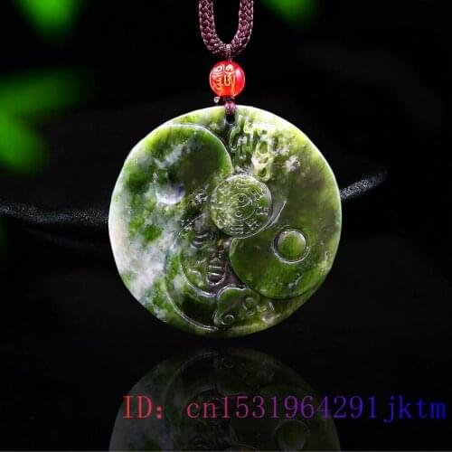 Jade Tai Chi Pendant Chinese Gemstone Natural Charm Jewelry Fashion Necklace Amulet Women Accessories Gifts Carved
