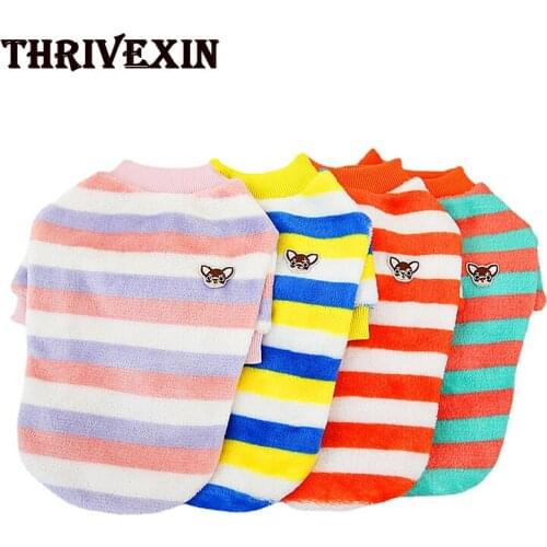 Pet Clothes Rainbow Fleece Warm Autumn and Winter Dog Clothes Teddy Pomeranian Dog Clothes Girl Dog Shirts Dog Supplies