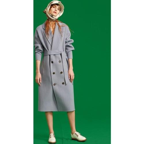 Australian Wool High End Double Faced Cashmere Overcoat Womens Mid Long Nizi 2021 New Ultra Fine 100% Wool Overcoat