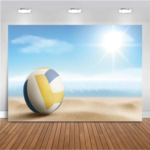 Beach Volleyball Sports Party Decor Backdrops Photography Blue Sky Newborn Baby Shower Sunshine Backgrounds For Photo Studio