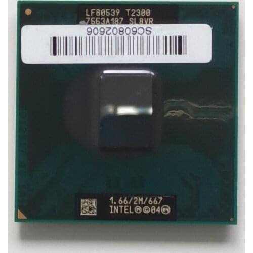 INTEL CORE DUO processor T2300 1.66/2M/667 SOCKET M SL8VR ORIGINAL used