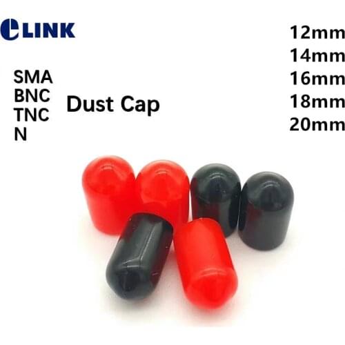 500pcs SMA dust cap for SMA BNC TNC N connector 12mm 14mm 16mm 18mm 20mm PVC protective cover red black free shipping ELINK