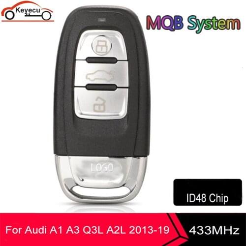 KEYECU MQB System 3 Button Smart Remote Key Fob 434MHz ID48 Chip for Audi A1 A3 Q3L Q2L 2013 2014 2015 2016 2017 2018 2019