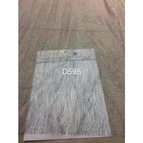 Stock 5yards HL247# Silver twisted lines flash owder lace fabric for bridal wedding dress/sawing Free shipping