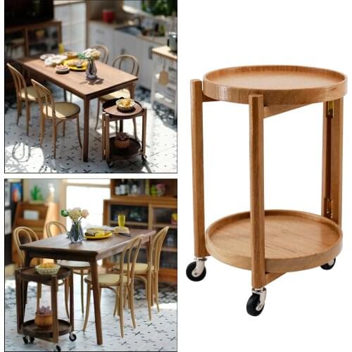 Cherry Wooden Mini End Table Toy Mode 1:6 Dolls House Miniature Furniture Model Toy