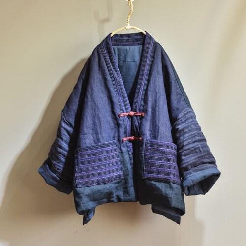 Women Loose Patchwork Short Coat Parkas Padded Outerwear Female Spliced V Neck Topcoat Ladies Vintage Coat