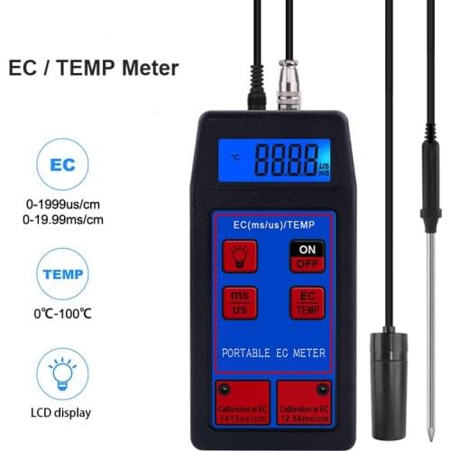 2 in 1 EC Temperature Meter Water Quality Tester Waterproof Conductivity Monitor EC Analyzer for Aquarium Swimming pool EC-8423