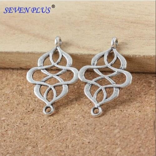 Good Quality 30 PCS/Lot 28mm*18mm antique silver plated Handmade Hollow out Connector For DIY Jewelry Making