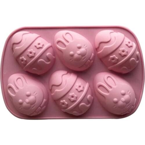 3D Easter Eggs Rabbit Shape Chocolate Silicone Mold DIY Baking Tray Soap Mould H58C
