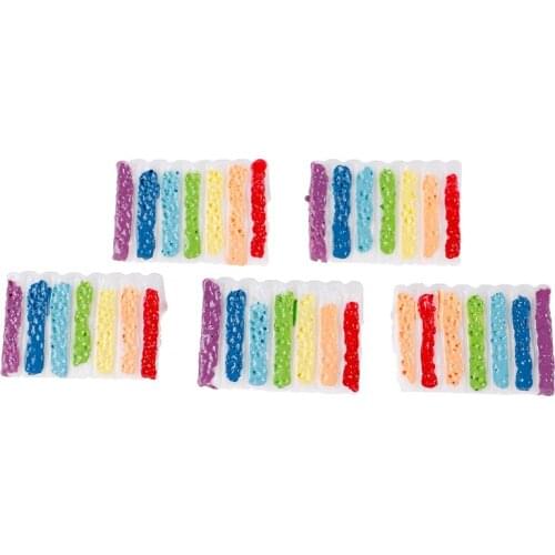 5Pcs/lot Rainbow Cake Polymer Slime Charms Lizun Modeling Clay DIY Kit Accesorios Box Toy For Children Slime Supplies Filler