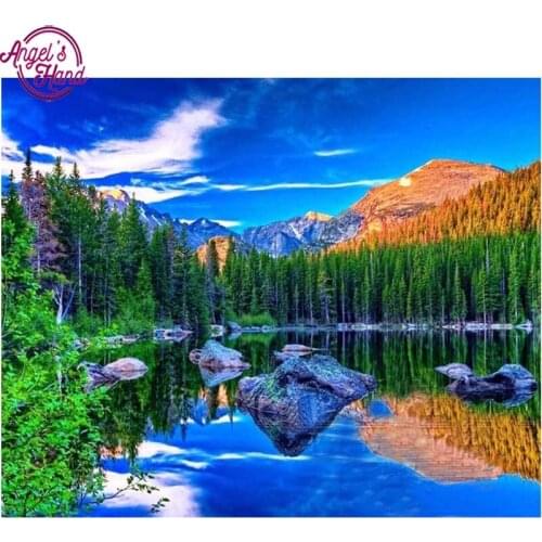 Full Square/Round Drill 5D DIY Diamond Painting "lake natural " 3D Embroidery Cross Stitch Mosaic Home Decor