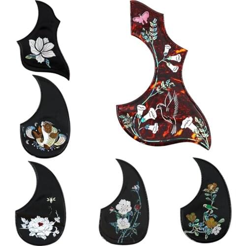 Color shell sealant protection board inlaid with true color shell rose lily guitar protection board accessories stick panel prot