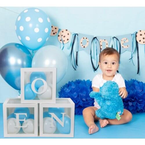 Baby Transparent Box Storage Balloon Baby Shower Decorations Kids Baby Shower Boy Girl Gifts Wedding Decor Storage Box