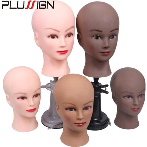 Bald Block Head For Wig Display Making Wigs And Styling Mannequin Head Wig Stand T Needle C Needles Hair Weave Thread Wig Caps