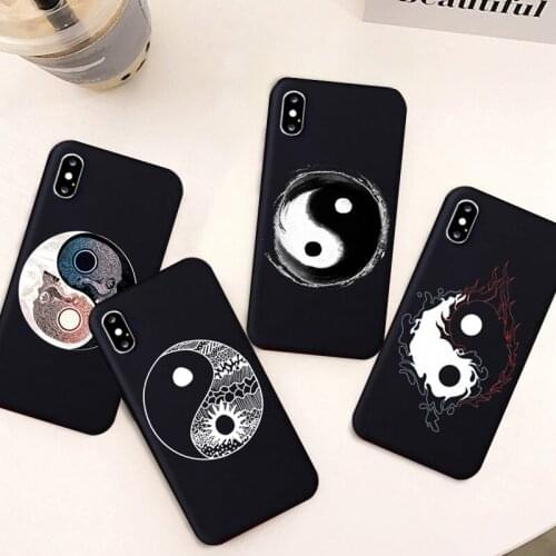 GYKZ VintageTaiji Yin Yang TPU Soft Phone Case For iPhone 7 SE 2020 11 Pro XS MAX X XR 8 6s Plus Black Silicone Matte Back Cover