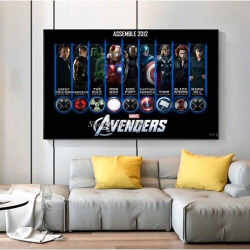 Canvas Painting Disney Marvel Superhero Avengeers Movie Captain America Poster Print Wall Art Picture for Living Room Home Decor