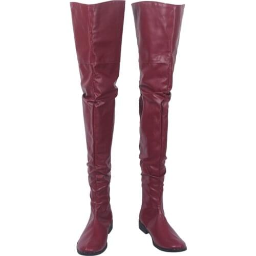 Zardoz Zed Cosplay Red Long Boots Shoes Halloween Carnival Party Makeup Custom Made