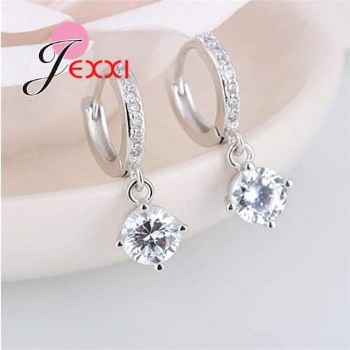 Lovely Wedding Brincos Jewelry Cubic Zirconia Stone Drop Pendant Ball Earrings for Women Girl Brincos Accessories