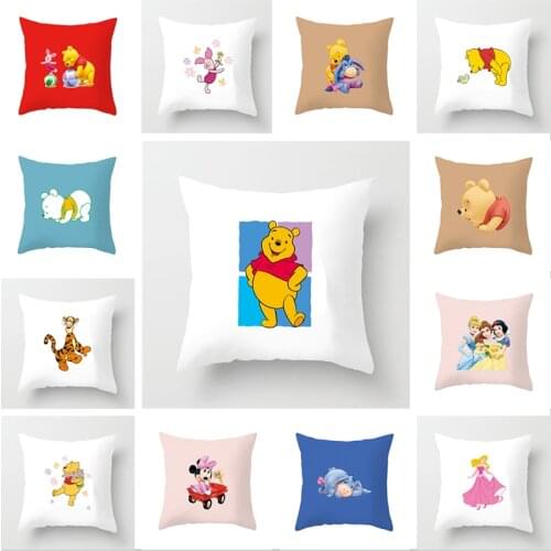 Disney series Cartoons Mickey Minnie Winnie the Pooh pillowcase Sofa cushion cover Bed pillowcase Home decoration car pillowcase